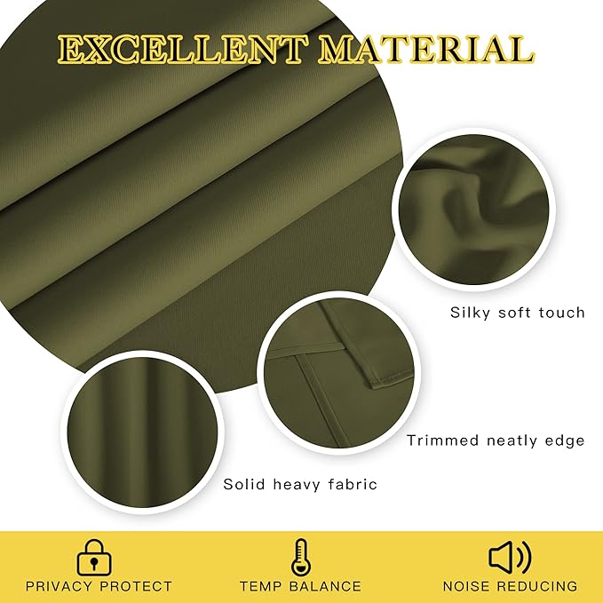 NICETOWN Blackout Curtains 63 inches Long - Image 2