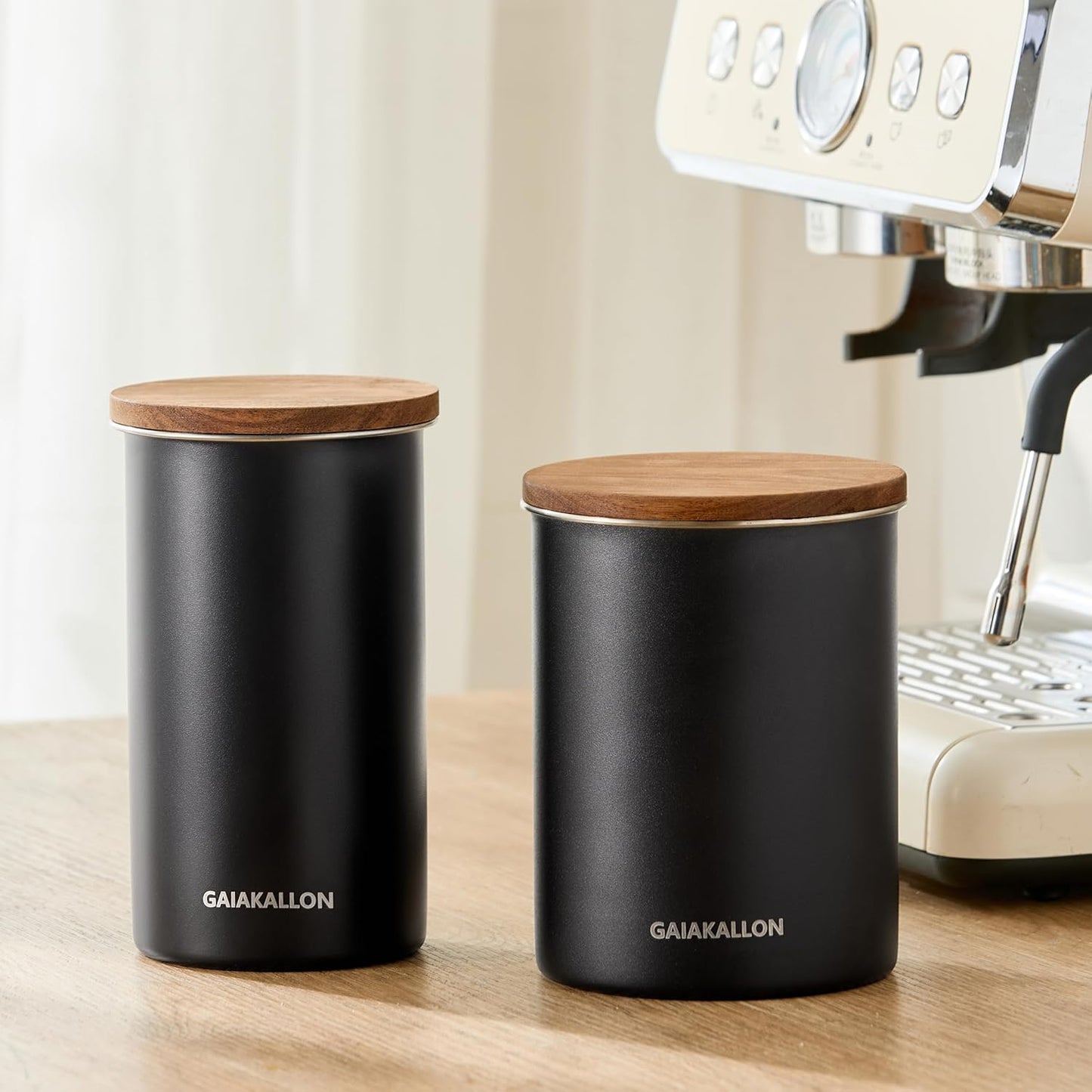 Vacuum Coffee Canister, Stainless Steel Airtight Coffee Storage Container, Coffee Container for 14oz Coffee Beans, Coffee Beans Storage, 42 fl.oz