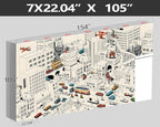 XMPMBM-Cartoon Comics City Nursery Room Fabric Wallpaper Kids Bedroom - Image 4