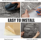 Colarr 60 Pcs 58 Sq ft 3D Wall Panels Peel and Stick Faux Foam 3D Brick - Image 5