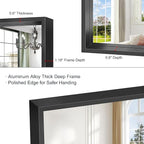 20x36 Inch Black Bathroom Mirror, Brushed Black Rectangle Mirror - Image 5