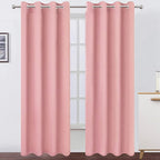 LEMOMO Blackout Curtains 66 x 95 inch/Pink Curtains Set of 2 Panels/Thermal by Lemomo