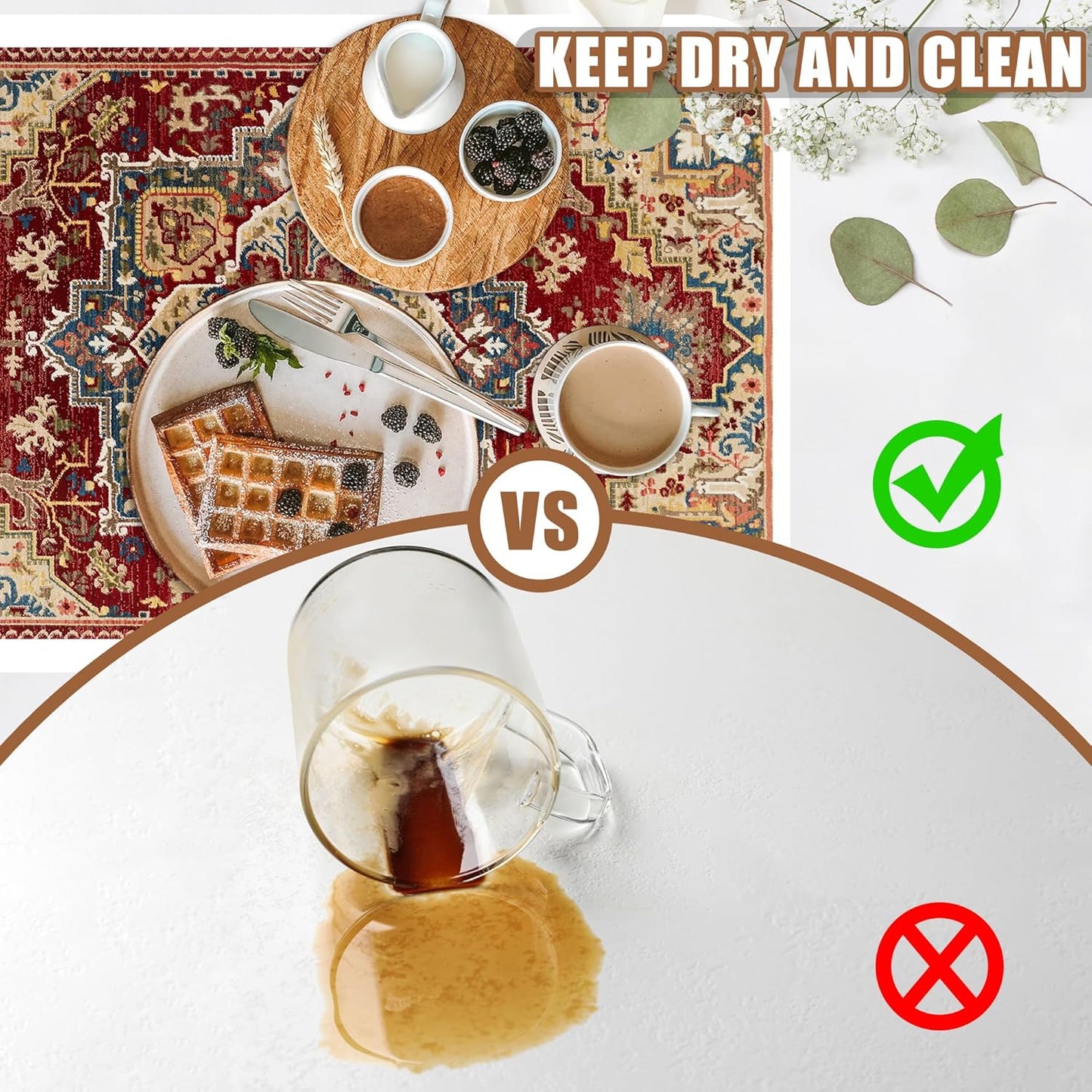 Boho Dish Drying Mat Persian Tribal Coffee Bar Mat for Countertop Absorbent Rubber Backed Hide Stain Dish Drainer Rack Pad Espresso Machine Coffee Pot Dining Room Decoration 15.7 x 23.6 Inch