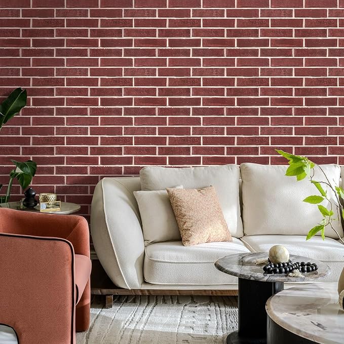 Commomy 3D Peel and Stick Brick, Ultralight Thin PVC Faux Brick Wall Panels - Image 8