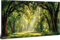 Green Forest Wall Art Panoramic Woodland Landscape Canvas Pictures Nature Wall by HOME