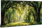 Green Forest Wall Art Panoramic Woodland Landscape Canvas Pictures Nature Wall by HOME