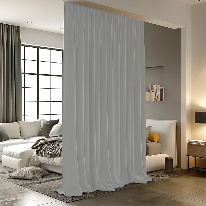 Room Divider Curtains for Ceiling Track Rod, Noise Reduction Privacy Panel for by RoomDarkning