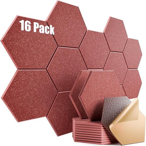 16 Pack Self-Adhesive Acoustic Panels 12" X 10" X 0.4" by Dailycooper