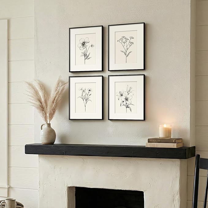 Framed Black and White Botanical Wall Art - Image 3