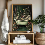 AtterrirArt Framed Plant Bathroom Wall Art, 12 * 16inch, Vintage Bathtub - Image 6