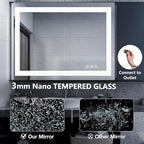 DUMOS 28.1"x36.1" LED Bathroom Mirror, Smart Anti-Fog Bathroom Vanity Mirror - Image 7