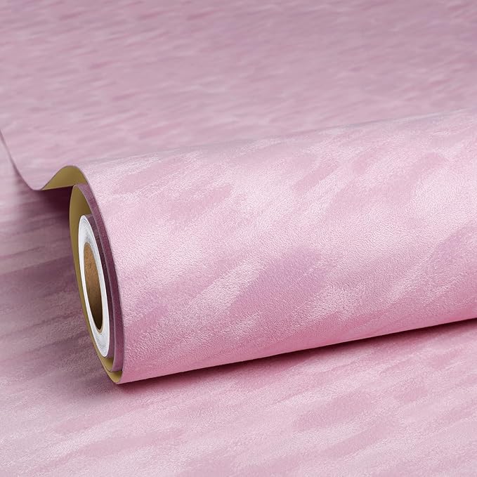 ReWallpaper 30inX16.5ft Peel and Stick Velvet Wallpaper Pink Velvet Flocked - Image 6