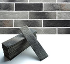 Gray Faux Brick Wall Tiles, 3D Thin Brick Veneers by Holydecot