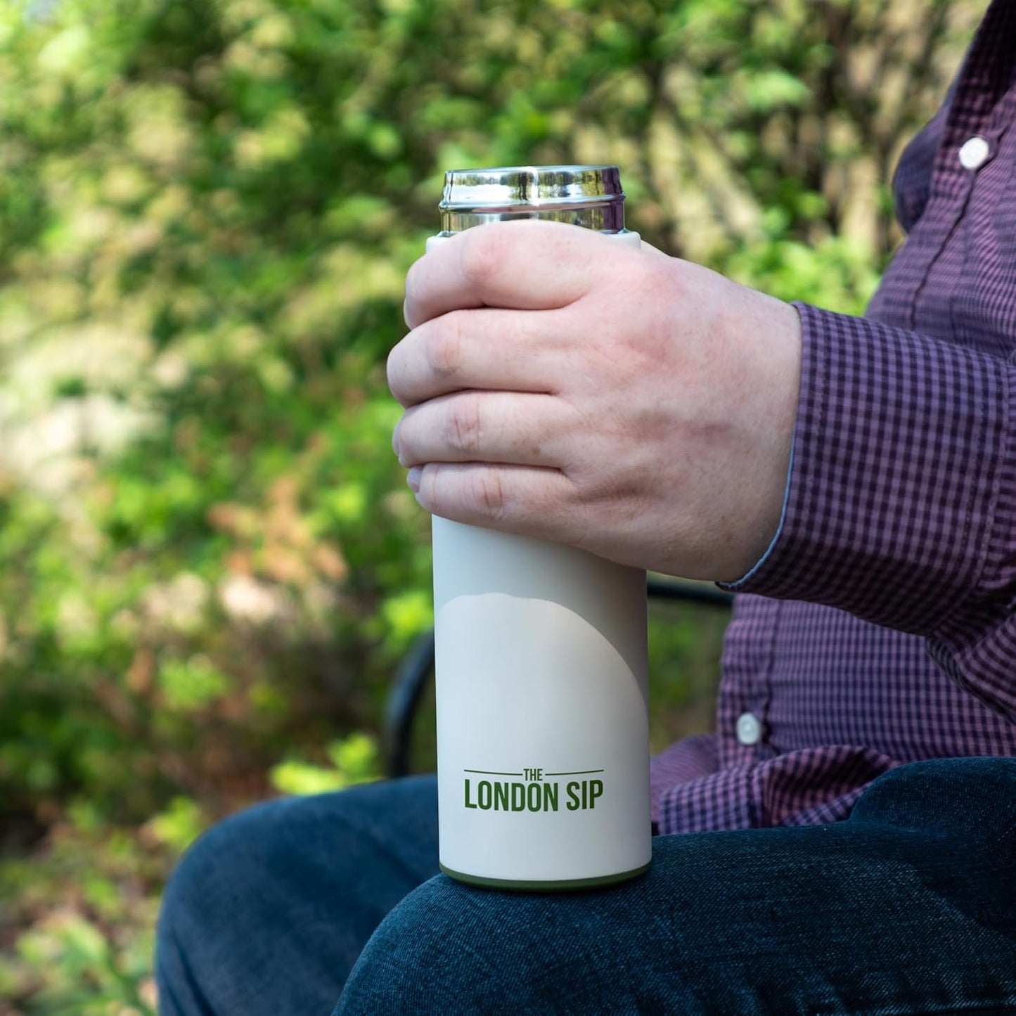 London Sip 16.9 oz Multi-Purpose Tea Infuser Mug – Fruit Infuser Water Bottle for Hot and Cold – Double Wall Stainless Steel Insulated, Safari Beige