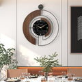 Modern Walnut Marble Dial Wall Clock, Large Wood Metal Frame Silent Non Ticking by VIVIFLYSE