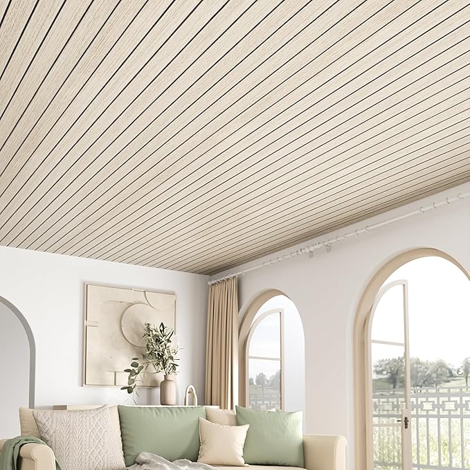VEELIKE Coastal Oak Wood Slat Wall Panels Peel and Stick Wood Panels - Image 5