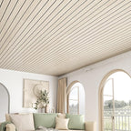 VEELIKE Coastal Oak Wood Wall Panels Peel and Stick Light Oak Wood Slat Wall - Image 3