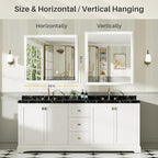 40x36 Inch White Bathroom Mirror - Image 6