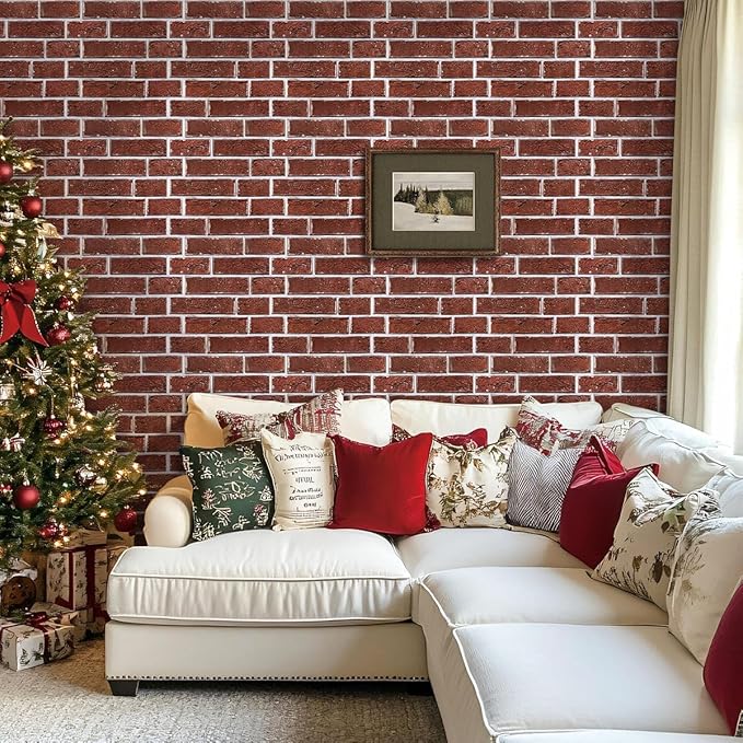 3D Peel and Stick Faux Brick Wall Panels 11.8" x 11.8" 10-Pack, Small - Image 5