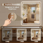 40x30 Inch LED Lighted Bathroom Mirror - Image 3