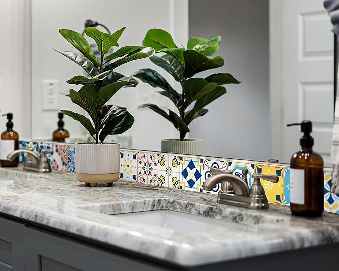 FLFK Wallpaper Border Tile Stickers Peel and Stick Wall Border - Image 3