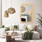 PERFNIQUE Rattan Mirror, Decorative Wall Nursery Decor, Rustic Farmhouse - Image 5
