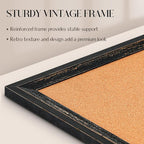 Cork Board Bulletin Board, Rustic Black Wooden Frame, Decorative Hanging Pin - Image 3