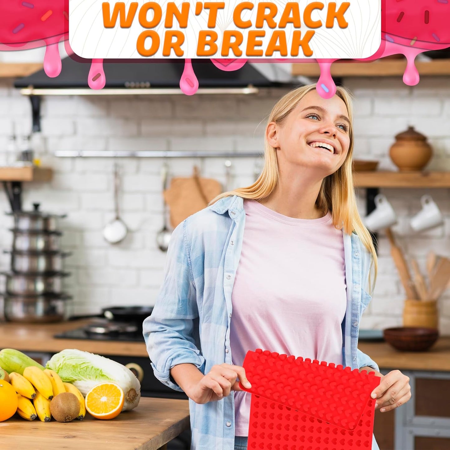 255 Cavities Mini Hearts Mold - 15.4" x 10.9" Mini Heart Silicone Mold for Making Candies, Chocolates and Gummies - Red Heart Ice Cube Tray with Easy Demolding, Flexible & Durable Heart Molds Silicone