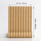 Haimin Wood Grain Slat Wall Panels Peel and Stick Faux Wood Thick Wallpaper - Image 3
