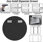 SCWF-GZ 20" Round Mirror Circle Wall Mounted Hanging or Against Wall Metal - Image 6