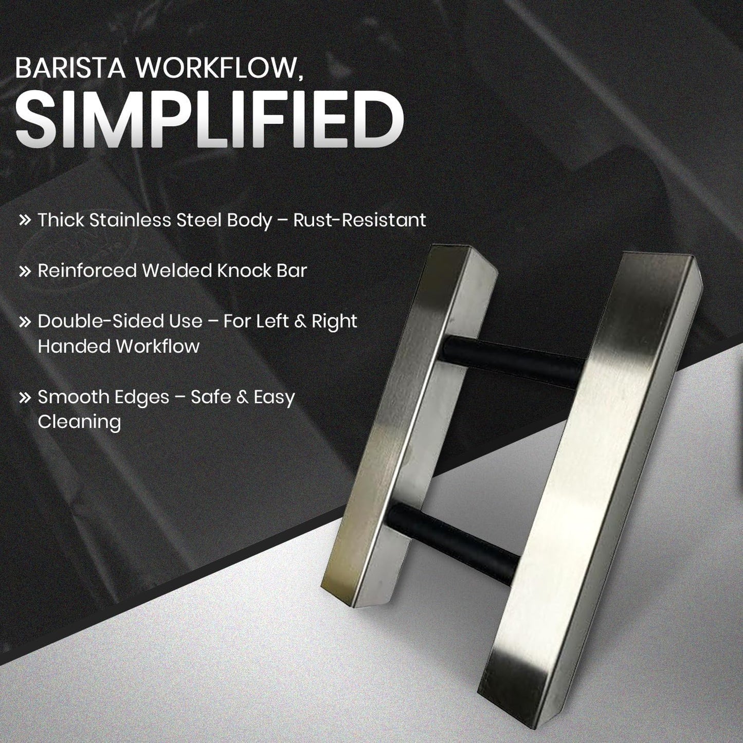 Rattleware Stainless Steel Knock Chute 15″×11″ – Heavy-Duty, Double-Sided Espresso Grounds Chute for Slim Jim Trash Can – Commercial Grade Barista Tools for High-Volume Coffee Stations