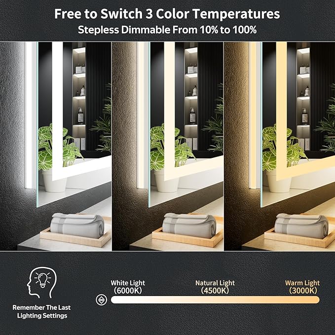 40"x40" LED Bathroom Mirror - Image 5