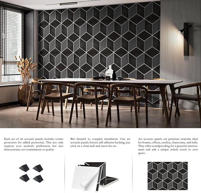 12Pack Acoustic Panels, Self-Adhesive Sound Proof Panels - Image 4