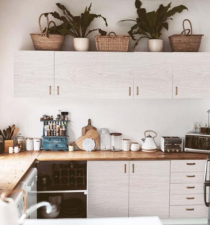 White Wood Contact Paper for Cabinets/Drawers Wood Grain Peel and Stick - Image 7