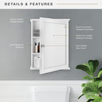 MCS 23x18 White Medicine Cabinet Organizer, Wall Mounted Bathroom Cabinet - Image 5