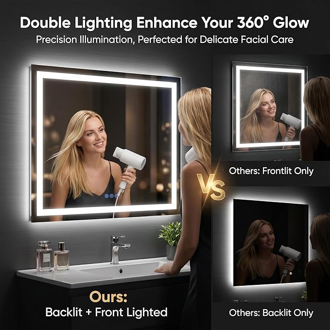 Antok 24"x 36" LED Bathroom Mirror - Image 6