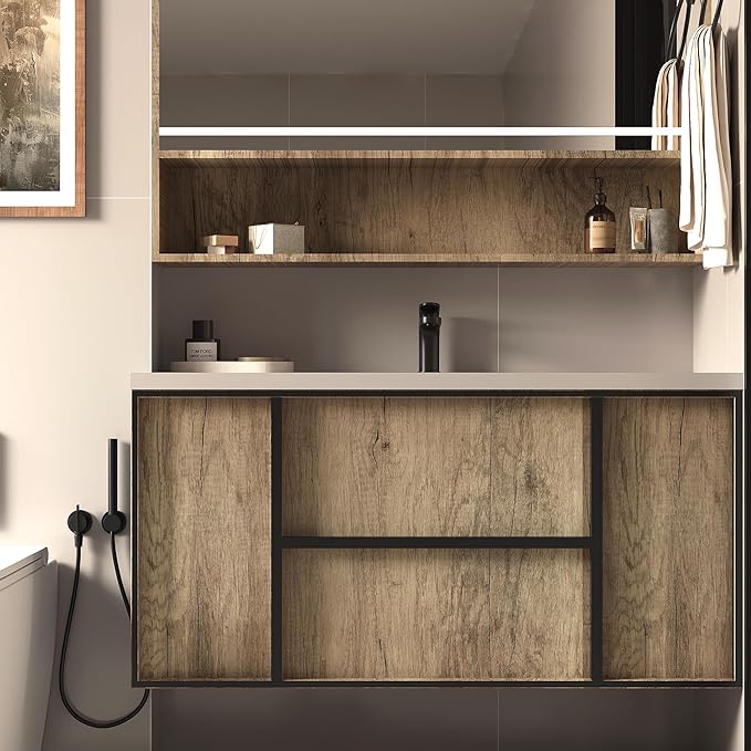 Brown Wood Contact Paper for Cabinets Drawers Wood Grain Vinyl Wrap 3D Wood - Image 7