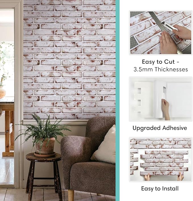 Commomy Faux Brick 3D Wall Panels - Image 5