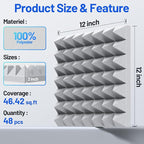 48 Pack Pyramid Sound Proof Foam Panels - Image 6