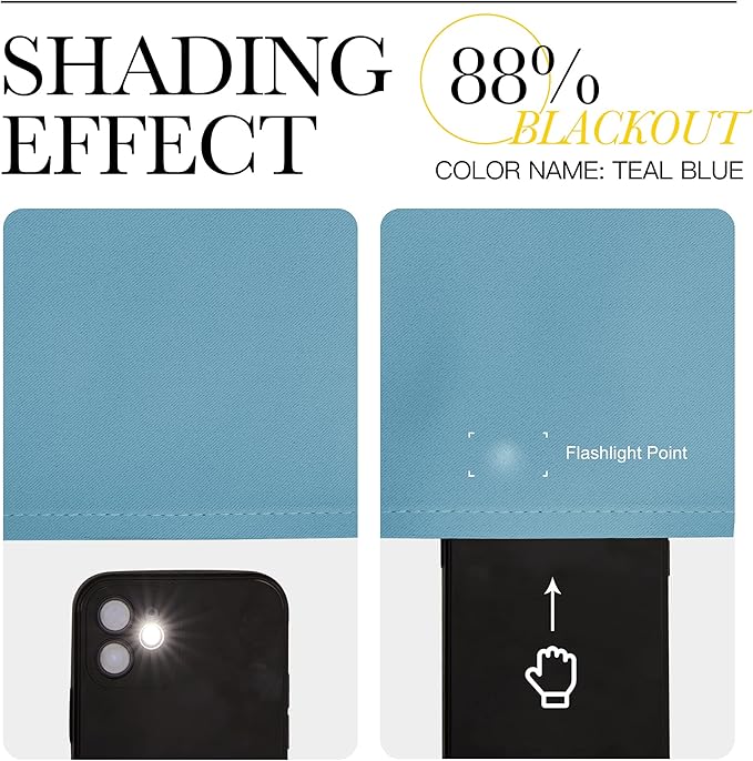 NICETOWN Living Room Curtains, Teal Blue, 1 Pair, 70 x 84-inch, Home - Image 4