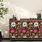 BOKEBEVE Extra Long Colorful Floral Wallpaper Peel and Stick Boho Pink Wall - Image 5