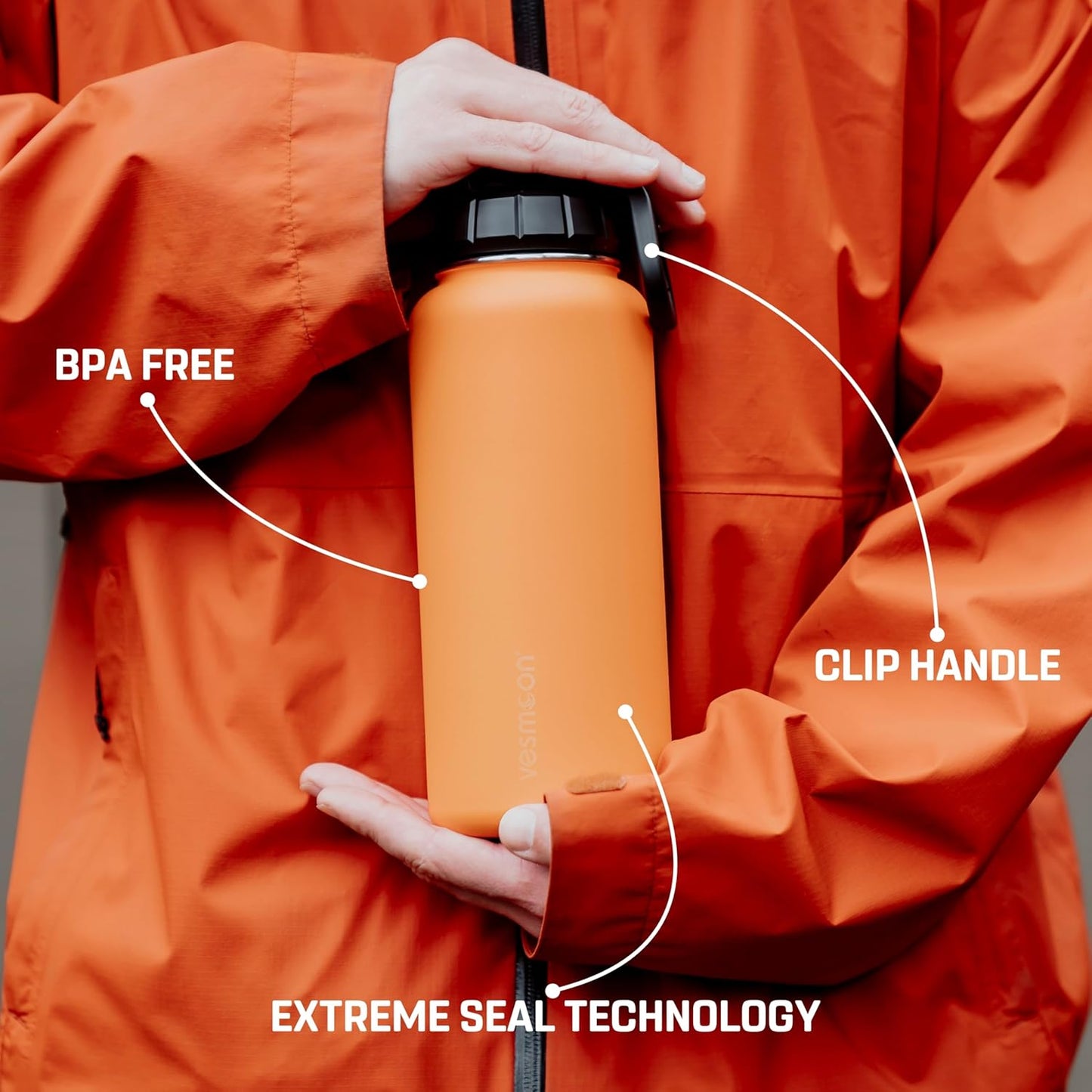 Vessence Tea Infuser Bottle - 24 Oz Insulated Loose Leaf & Fruit Infuser Bottle | Leak Proof with FlowSip Lid