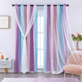 XiDi Curtains for Bedroom Decor, Rainbow Pink Purple/62/84 by Addsomecolortolife