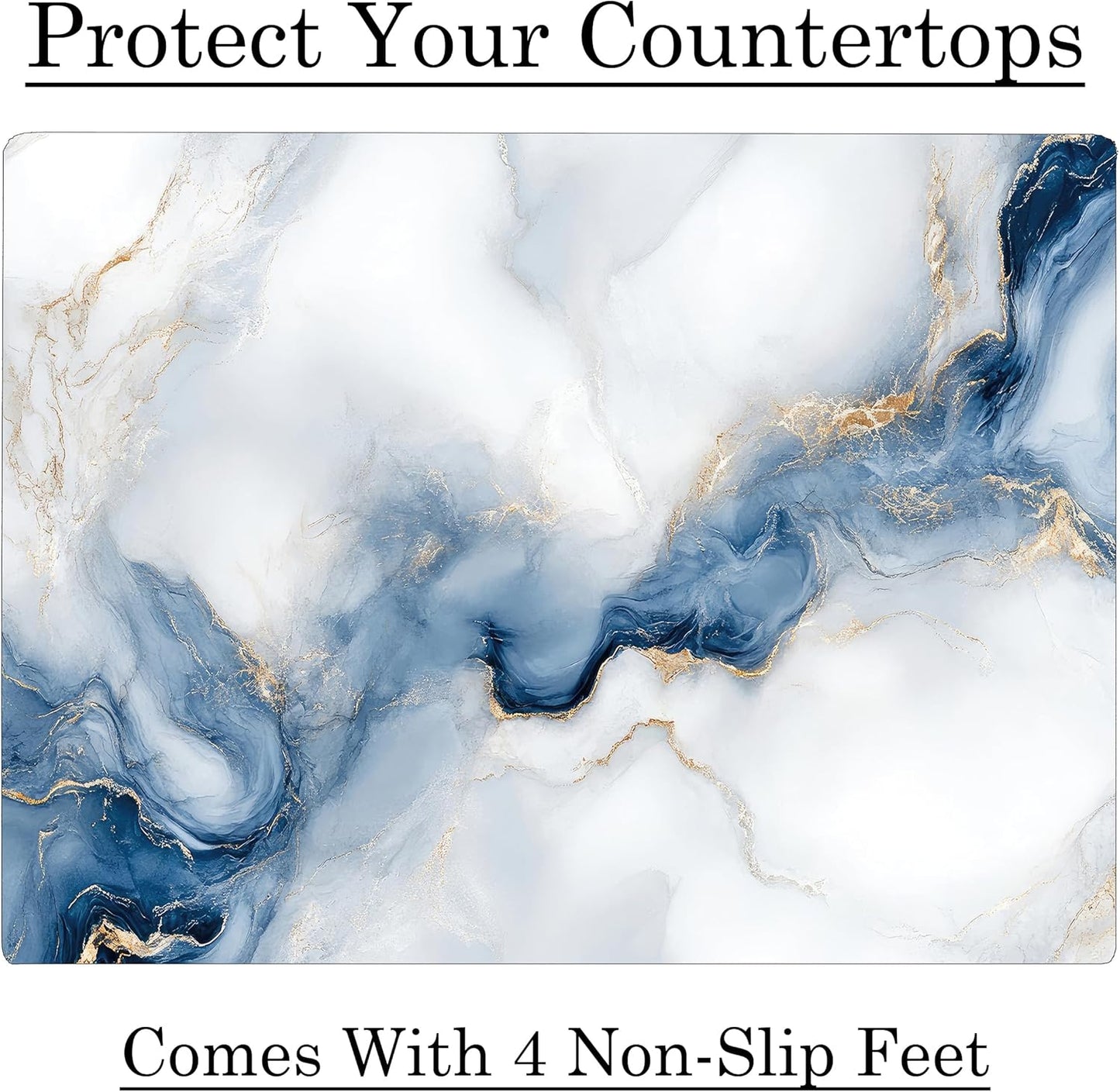 White Blue Cloudy Agate Marble Kitchen Glass Cutting Board Ocean Decorative Gift Marbled Granite Stone Rock Gift For Her Mom Wife (Agate)