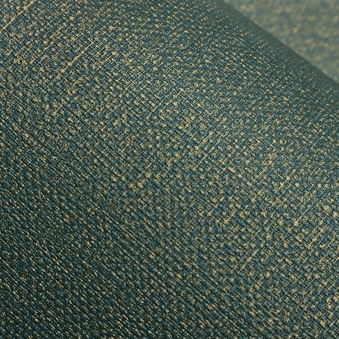 Guvana Grasscloth Peel and Stick Wallpaper Green/Gold Textured Contact Paper - Image 7