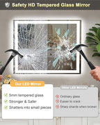 24x32 LED Bathroom Mirror with Lights, Super Bright Front & Backlit Vanity - Image 5