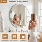 Suidia Bathroom Mirror, Frameless Bathroom Mirror - Image 3