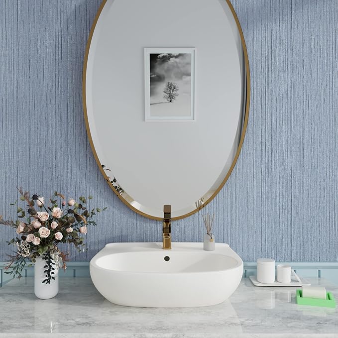 CRE8TIVE Large Size 24"x354" Light Blue Grasscloth Peel and Stick Wallpaper - Image 3
