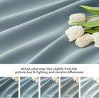 MIULEE Slate Blue Back Tab Blackout Curtains 90 Inches Long 2 Panels Set - Image 8