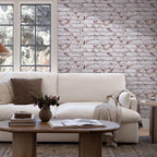 COMSTICKC 3D Faux Brick Wall Panel Red-Tinted White, Peel and Stick Wall - Image 2
